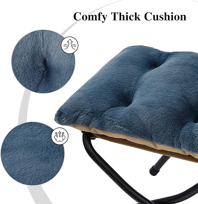 15" Folding Ottoman, Foldable Footrest Stool, Portable Small Foot Stool