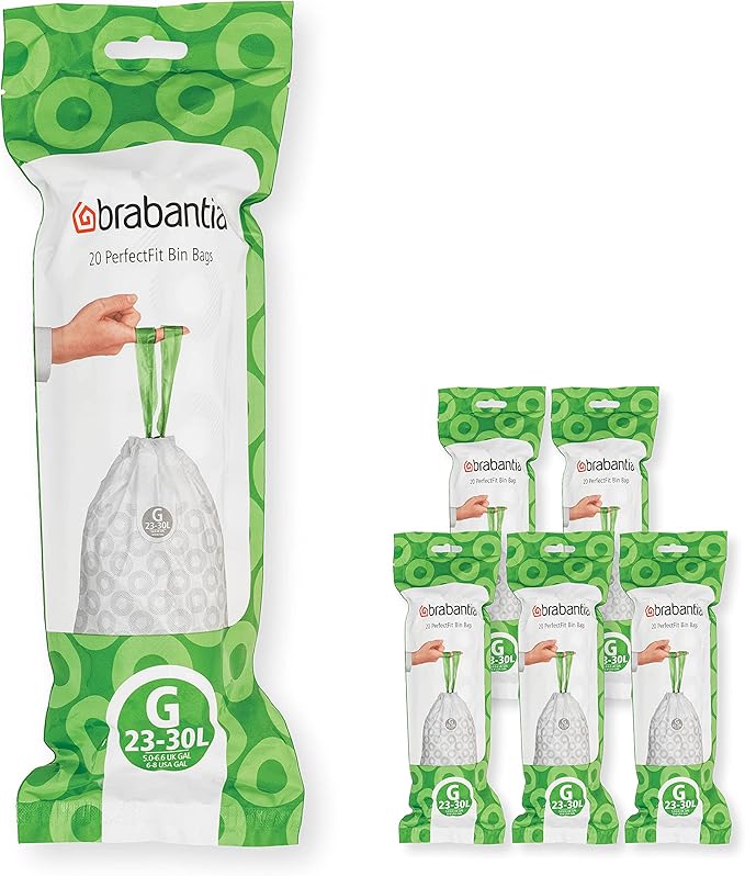 Brabantia PerfectFit Trash Bags Thick Plastic Trash Can Liners