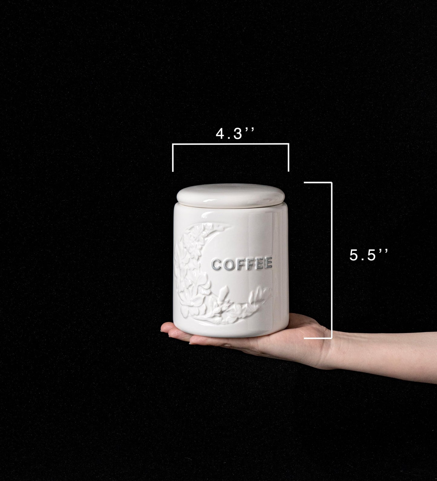 TAWCHES Wing Petal Ceramic Canisters Sets For The Kitchen Canisters For Countertop Set of 3 Airtight Coffee Canisters For Ground Coffee Sugar Container Tea Storage Jars With Lids