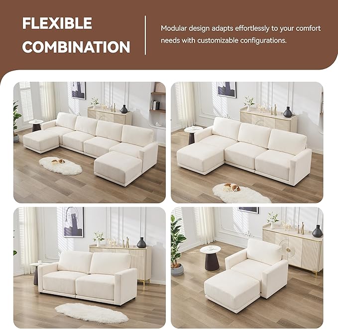 77.4" Modular Sectional Loveseat Sofa, Cloud Deep Seat Couch, Love Seat Sofas