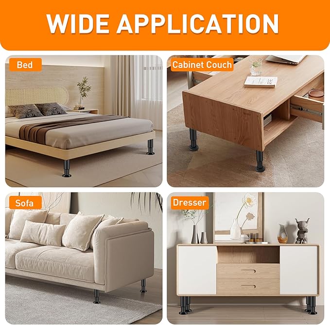 4 Pcs Adjustable Furniture Legs