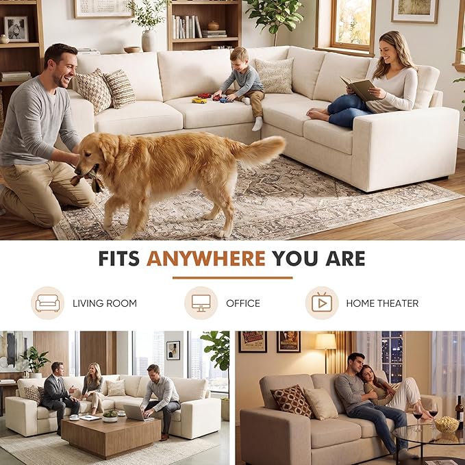 ABCASA Oversized Modular V Shaped Sectional Couches