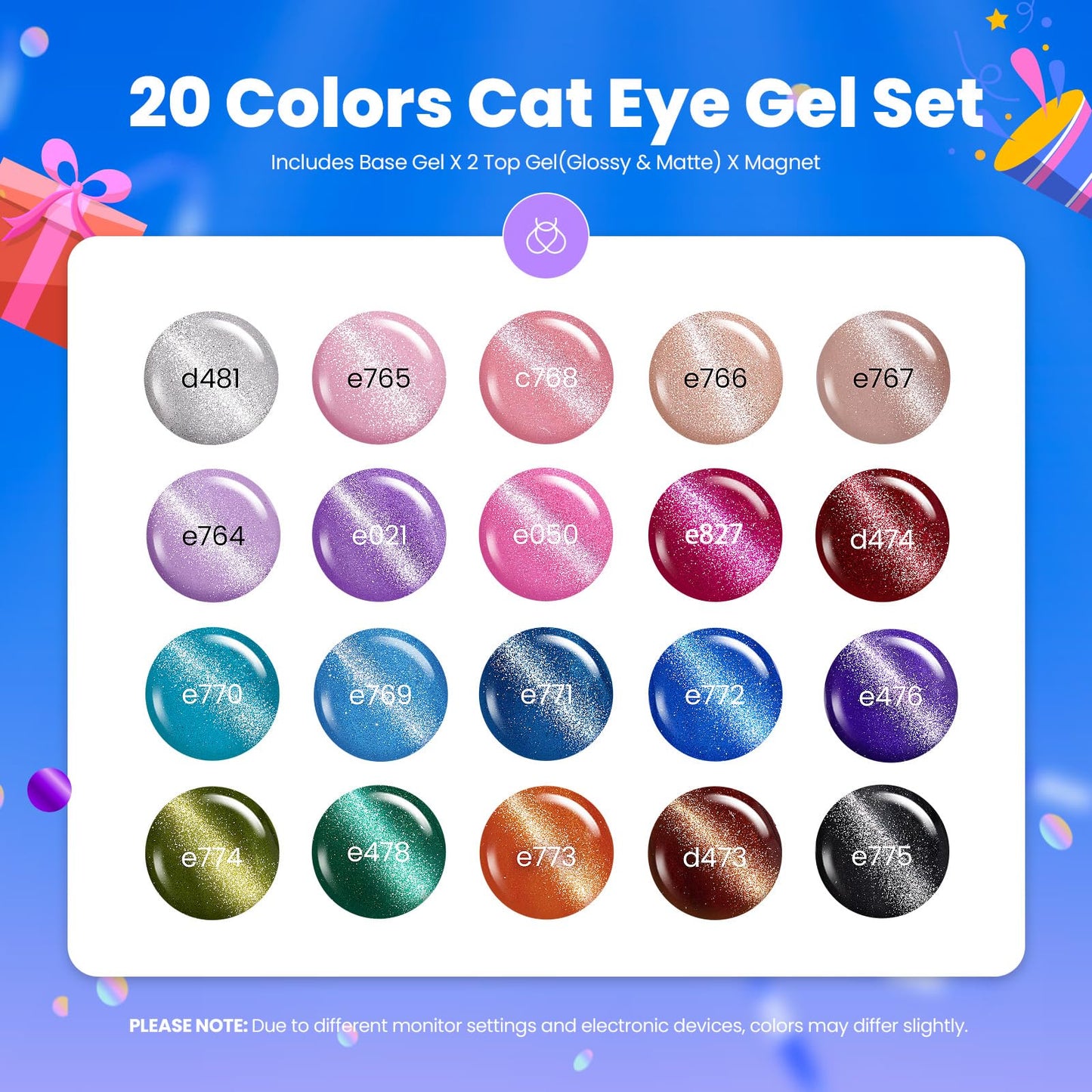Beetles Gel Nail Polish Kit with U V Light - 80Pcs Fall Nail Fest Color Enchantment 55 Colors Gel Polish Starter Kit with Base Top Coat DIY Nails Stickers Manicure Tools Gift for Women Teens Girls