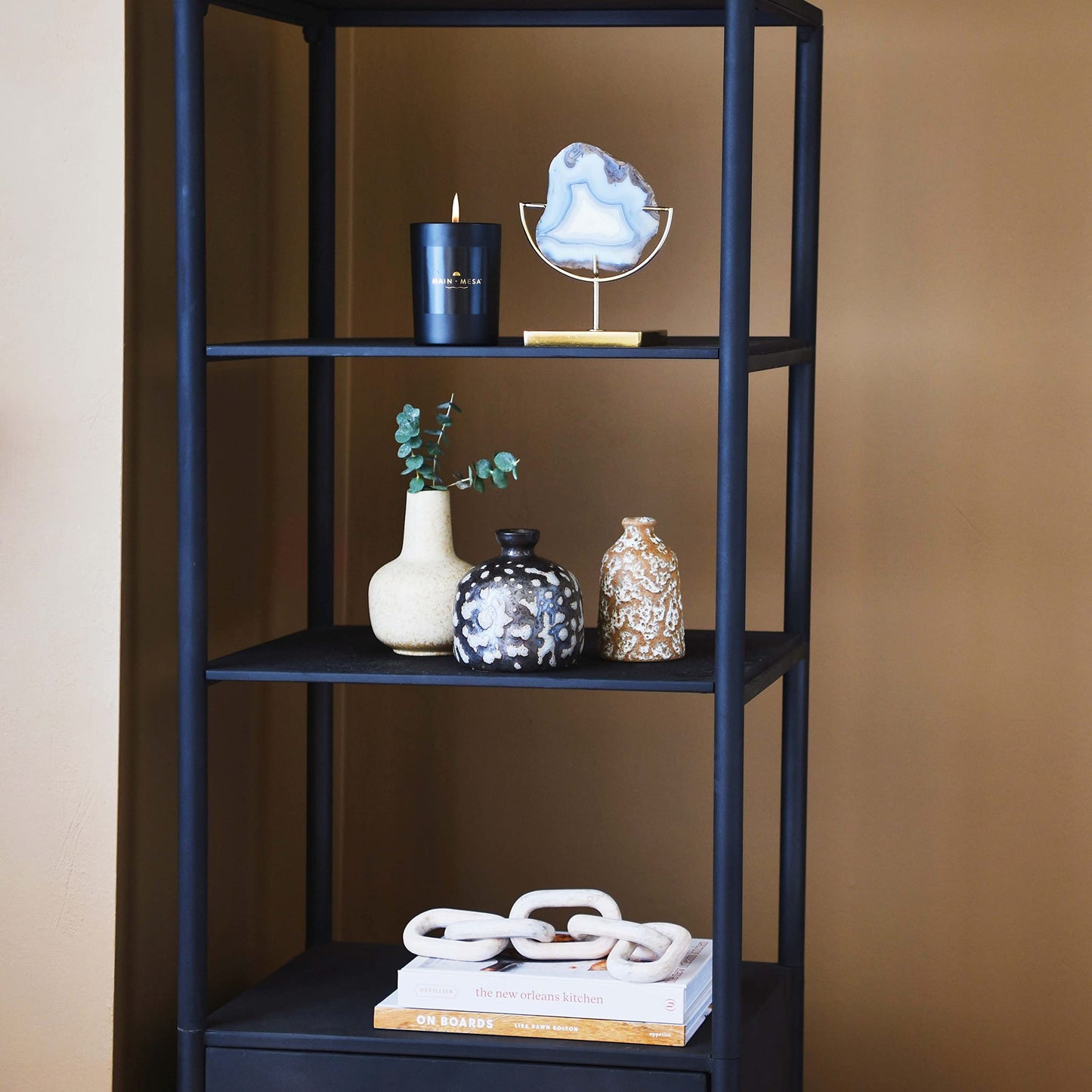 Creative Co-Op Main + Mesa Natural Brown Agate on Stand