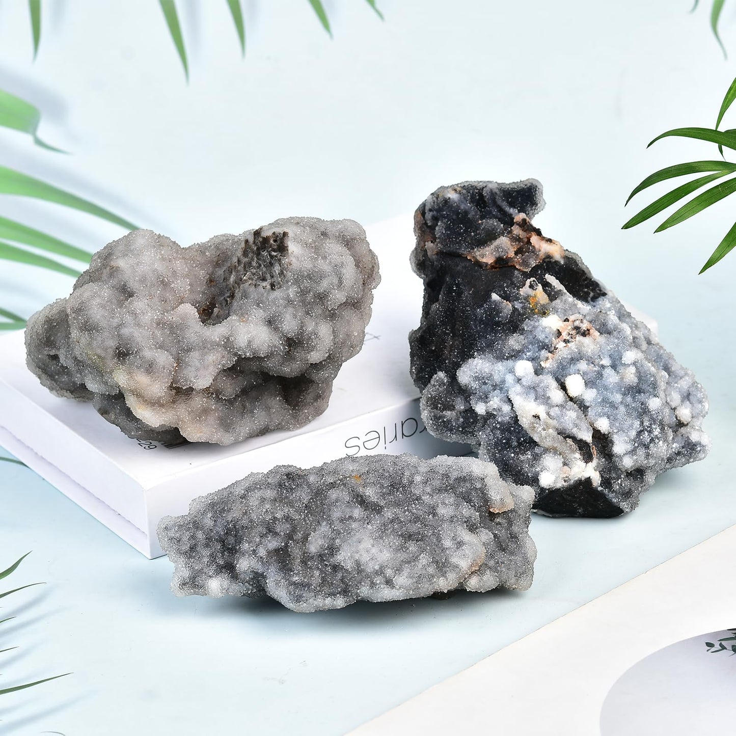 JIC Gem Natural Sphalerite Mineral Specimen Crystal Cluster Stone High Energy Crystal Geode Cluster Aura Crystal Rock Mineral Specimens Reiki Wicca Healing and Calming Effects 2.0-2.4 lbs