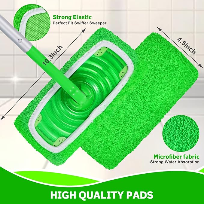 6 Pack Reusable Microfiber Mop Pads Compatible