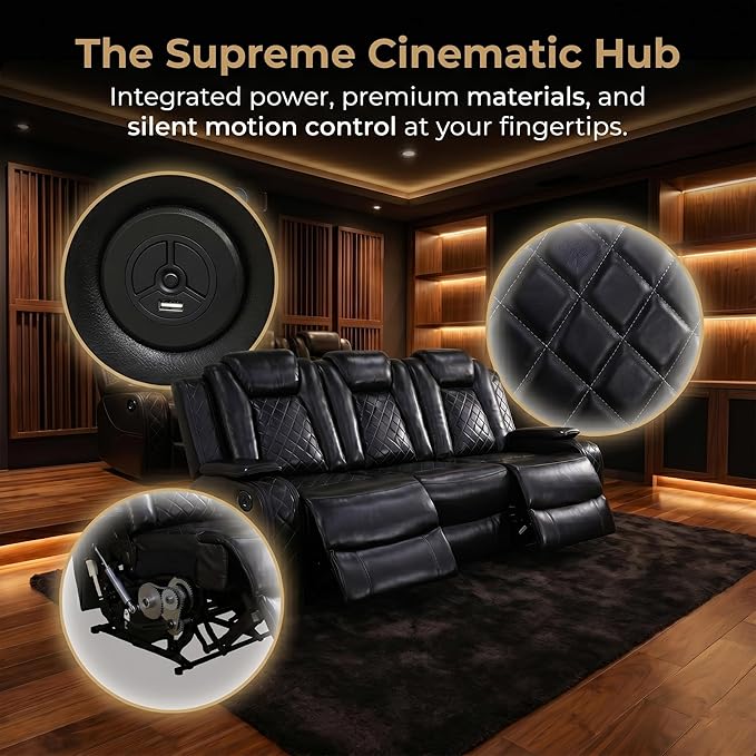 4-Piece Leather Power Recliner Sofa Set