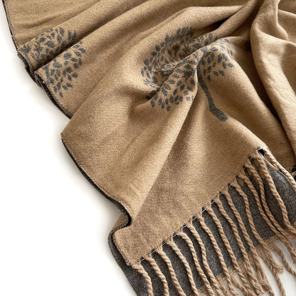 The Accessory Co. Cashmere Tree Life Blanket Scarf - Reversible Scarf Women Pashmina Shawl, Winter Scarfs Women, Large Wrap, Warm Scarf, Tree of Life Print Ladies Scarves Long Wraps, Womens Gifts