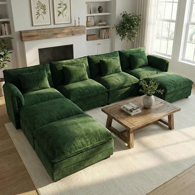 ELUCHANG Oversized 153" Modular Sectional Sofa, Comfy Cloud Couch, U Shaped
