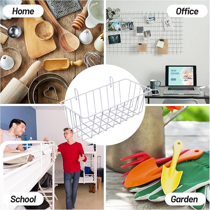 3PCS Wire Baskets, Metal Wire Storage Basket, Wall Hanging Bin and Display