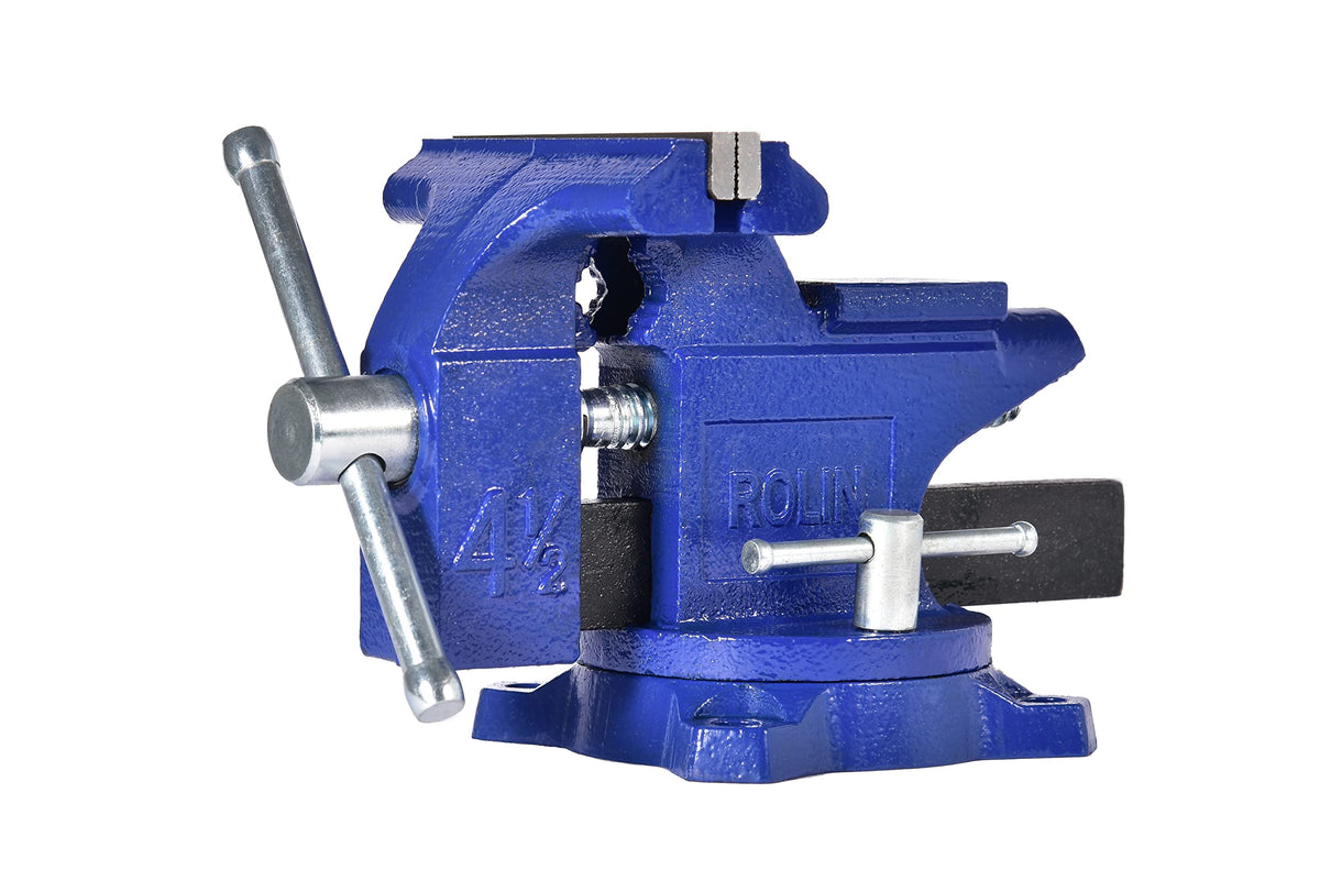 Rolin Vise Bench Vise 4-1/2 Inch With 240 Degree Swivel Base Clamp Tools Home Vises Rotation Base
