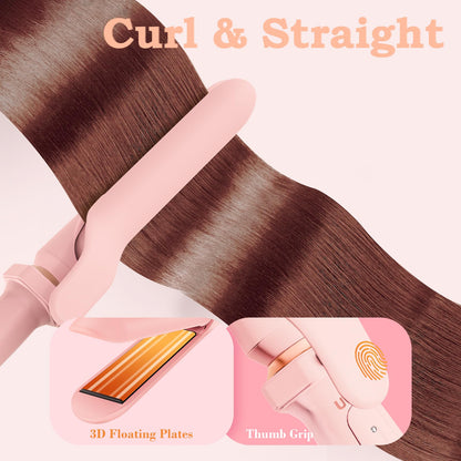 Birthday Gifts for Women, Ufree 5 in 1 Curling Iron with Interchangeable Ceramic Barrels (0.35"-1.25"), Curling Wand Set with Flat Iron Hair Straightener, Instant Heat Up, Dual Voltage Hair Curler
