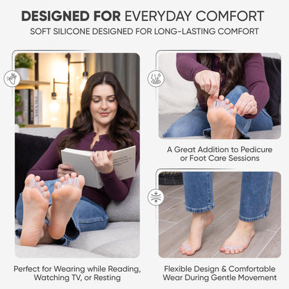 Silivance Toe Spacers for Foot Alignment – Bunion Corrector & Toe Separator for Pain Relief, Natural Toe Splay & Posture Support – Medical Grade Silicone (Medium)
