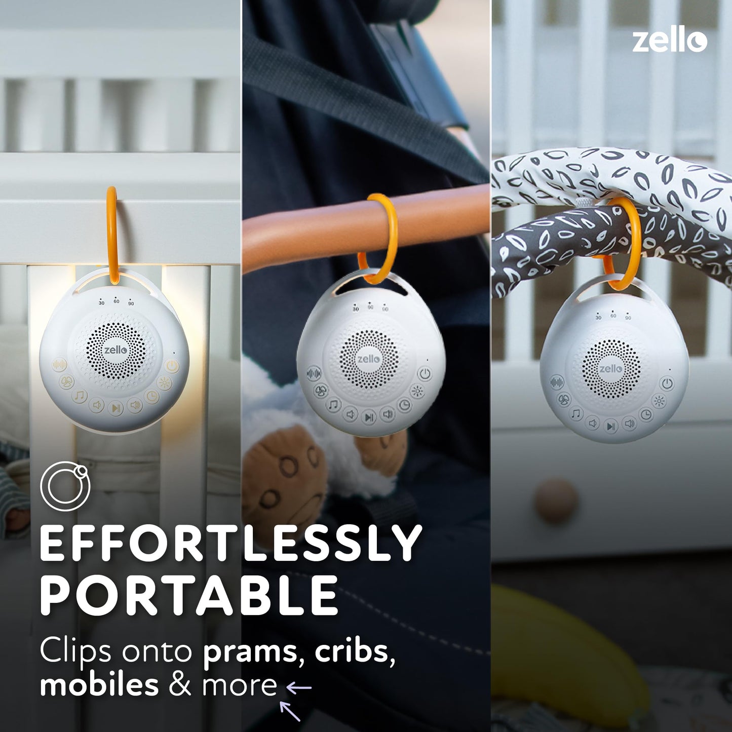 Zello Portable Pro White Noise Machine Baby Sleep Aid 30 Soothing Sounds Red Nightlight 20hr Battery USB Rechargeable Memory Function Portable Sound Machine Travel Pram Pushchair Cot Nursery