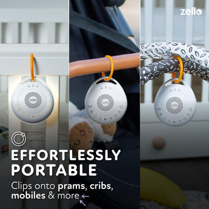 Zello Portable Pro White Noise Machine Baby Sleep Aid 30 Soothing Sounds Red Nightlight 20hr Battery USB Rechargeable Memory Function Portable Sound Machine Travel Pram Pushchair Cot Nursery