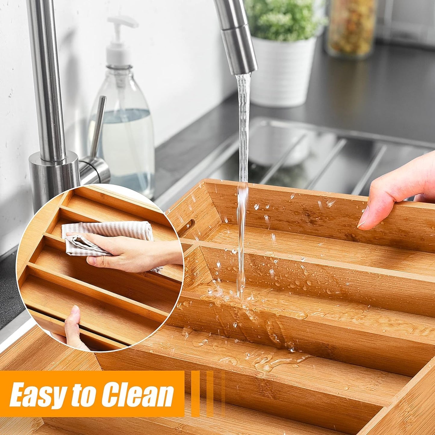 Kitchen Silverware Drawer Organizer and Storage Cabinet Utensil Rack Bathroom Counter Vanity Extra Large Big Cooking Drawer Organizers Countertop Pantry Storage Cabinet Best Kitchen Must Haves 2025
