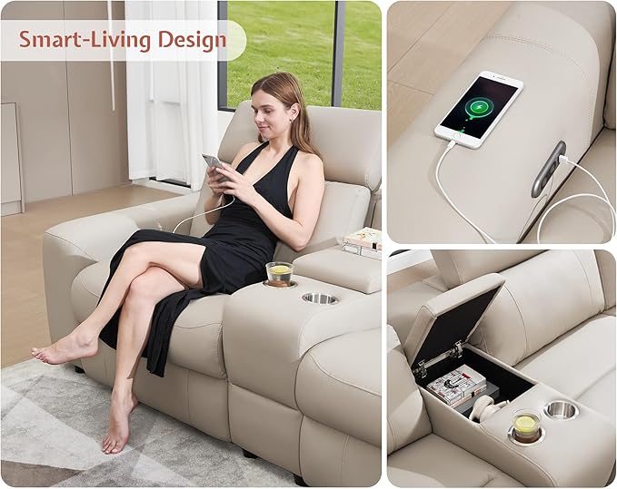 AMERLIFE Power Recliner Sectional Sofa