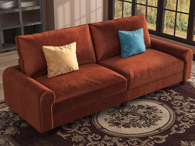 EASE MOOSE 88.5" Large Seat Velvet Loveseat Sofa, Modern Deep Seat Couches