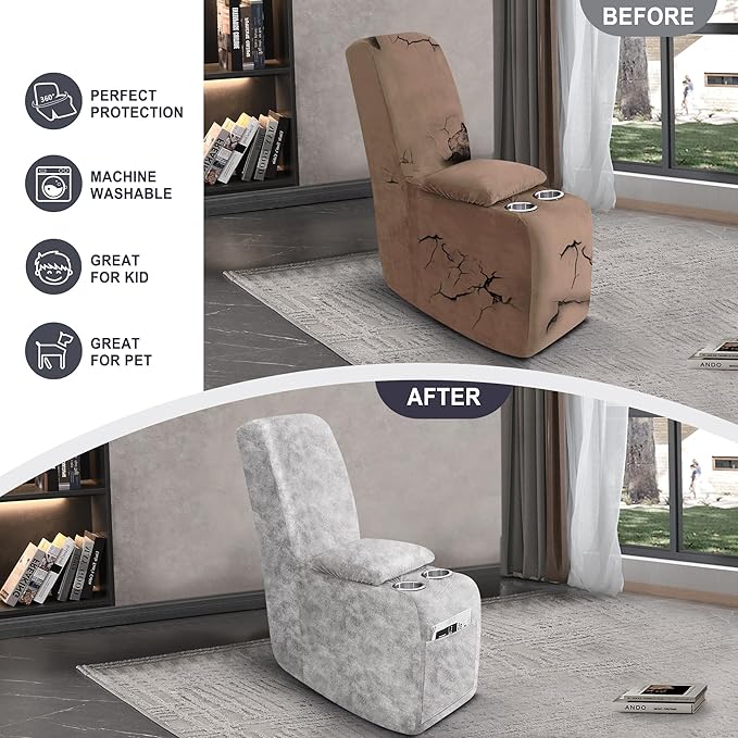 ANARACHON Leather Look Recliner Console Cover