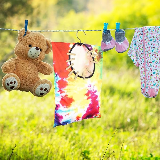 YLOLUL 2 Pcs Tie Dye Clothes Pin Bag