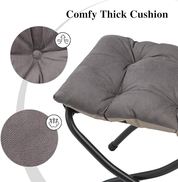 15" Folding Ottoman, Foldable Footrest Stool, Portable Small Foot Stool