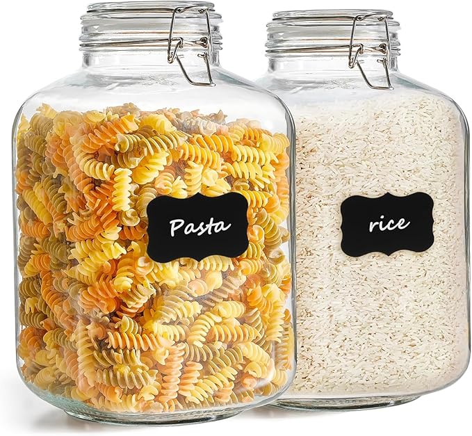 ComSaf Rice Container 5L, Flour Sugar Storage Containers, Glass Jars