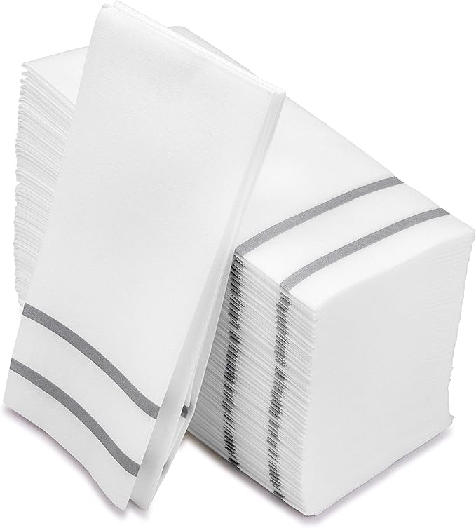 Fete Disposable Hand Towels for Bathroom, Anniversary, and Wedding Napkins for