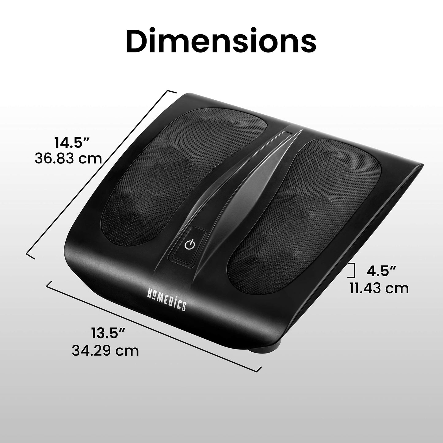 HoMedics, Triple Action Shiatsu Foot Massager with Heat | Deep-Kneading Rotating Heads & Soothing Heat | Large Design, Breathable Fabric & Toe Controls, Black