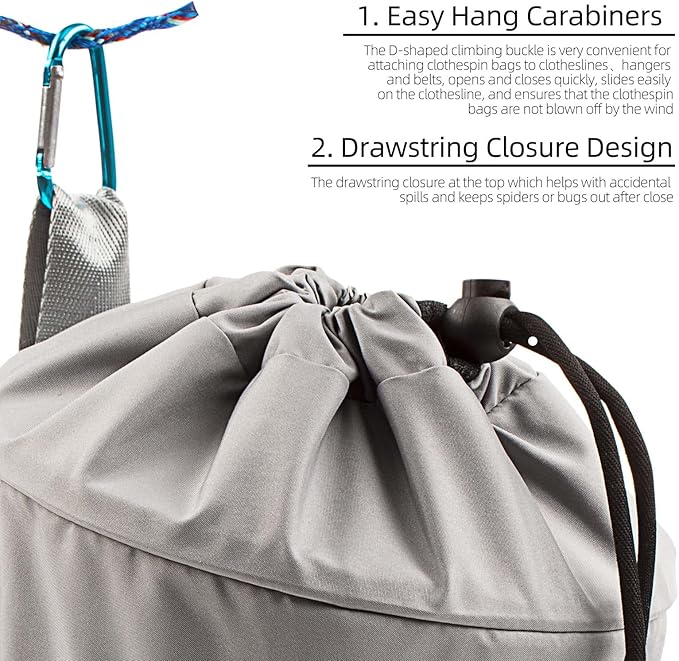 Mesh Clothespin Bag Holder Outside, Ventilation and Moisture Resistance