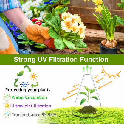 【24 Pieces】 Garden Cloches for Plants, Plant Cover Plant Protectors Transparent Bell Jar Cloches Protection Plants from Birds, Slugs, Frost, Freeze Weather, 7.8" D x 9.4" H, Transparent
