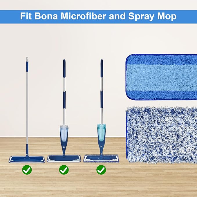 4 Pack Microfiber Cleaning Pad for Bona Mop Safe for Hardwood & Hard Surface