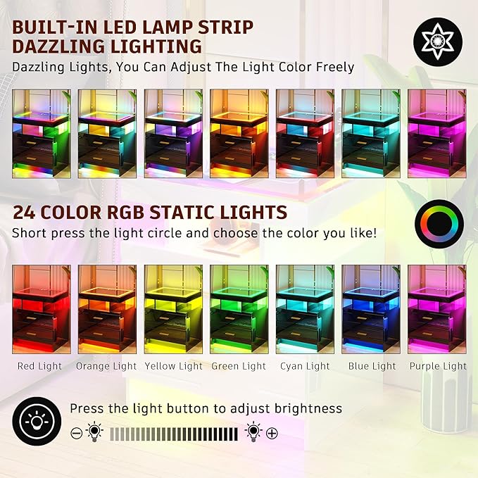 WOOVIVS Nightstand Set of 2