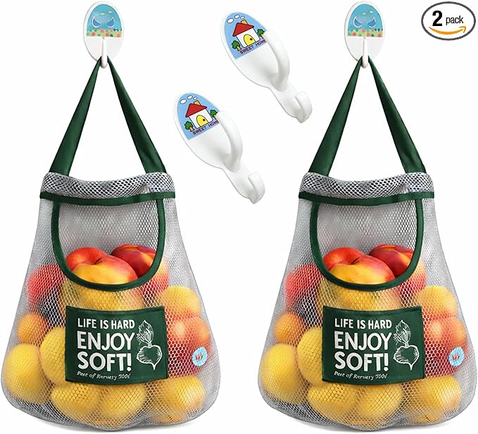 Durable Reusable Hanging Storage Mesh Bags
