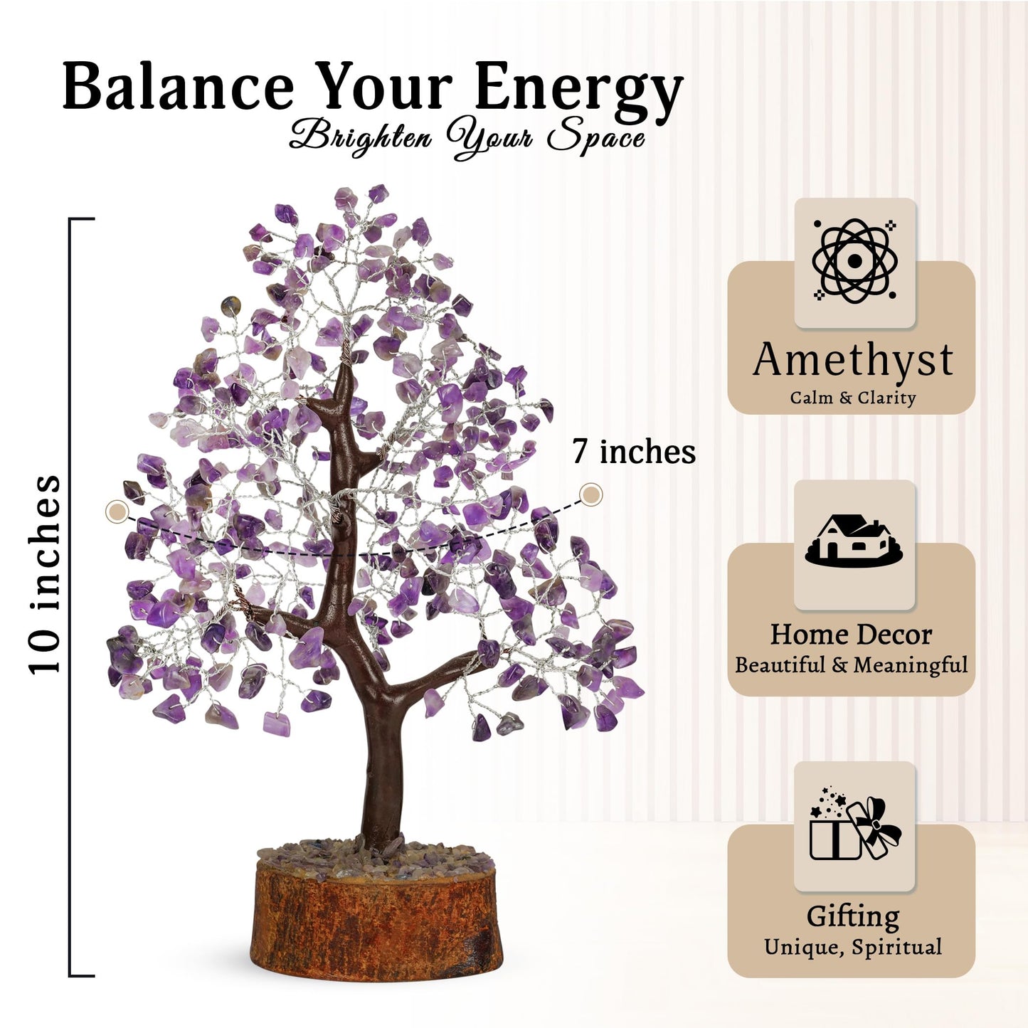 Amethyst Crystal Tree, Healing Crystals, Purple Room Decor, Crystal Decor, Crystal Tree, Purple Desk Accessories, Purple Decor Tree, Spiritual Decor, Feng Shui Decor, Amethyst Crystal Rock Tree 10-12"