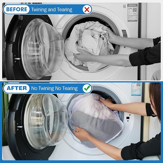 3Pcs Mesh Laundry Bags Washing Machine Mesh Wash Bags Jumbo