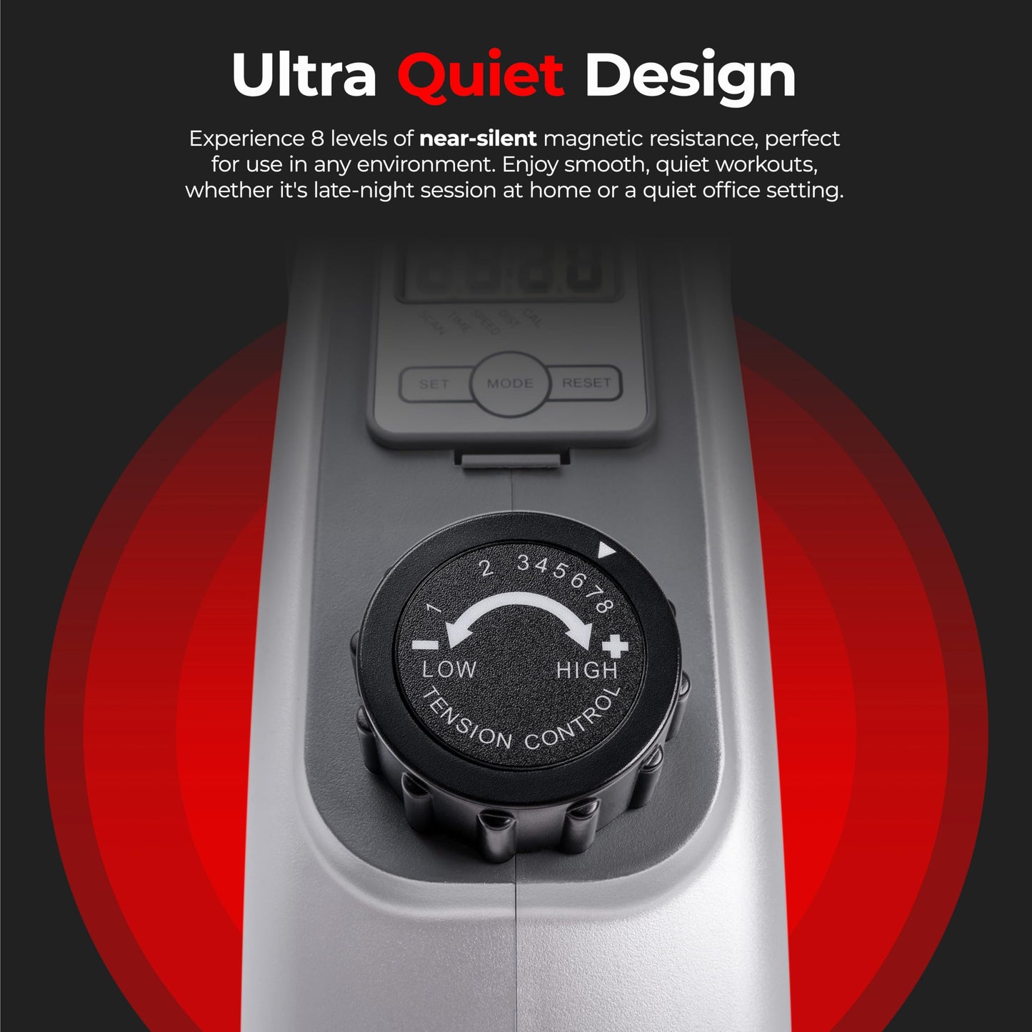 Sunny Health & Fitness Magnetic Under Desk Mini Exercise Cycle Bike, Dual Function Pedal Exerciser with Digital Monitor and Carrying Handle – SF-B020026