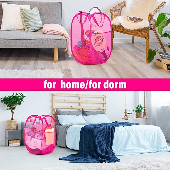 BATTOO Deluxe Strong Mesh Pop up Laundry Hamper Basket