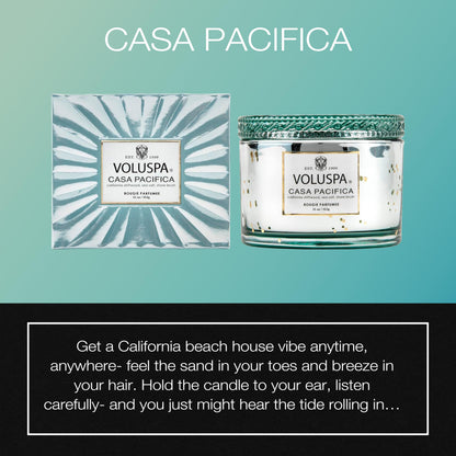 Voluspa Casa Pacifica Corta Maison Boxed Glass Candle,Blue 11 Ounces