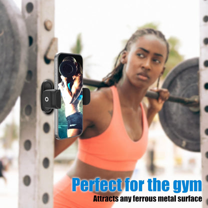 Magnetic Phone Holder for Gym Golf Cart Powerful Magnetic Base Works on Any Metal Surface Ideal for Workout Recording 360° Rotatable Gym Magnet Phone Mount Cradles Compatible with 4-7" Phones