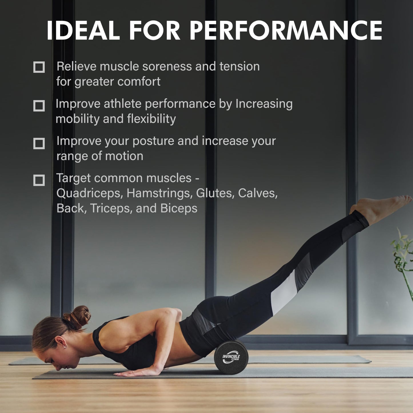 Invincible Fitness EPP Foam Roller for Deep Tissue Massage – Enhance Recovery, Relieve Pain, and Boost Mobility for a Stronger, Healthier You (Purple)