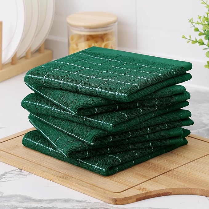 Homaxy 100% Cotton Terry Kitchen Dish Cloths, Ultra Soft and Absorbent Dish