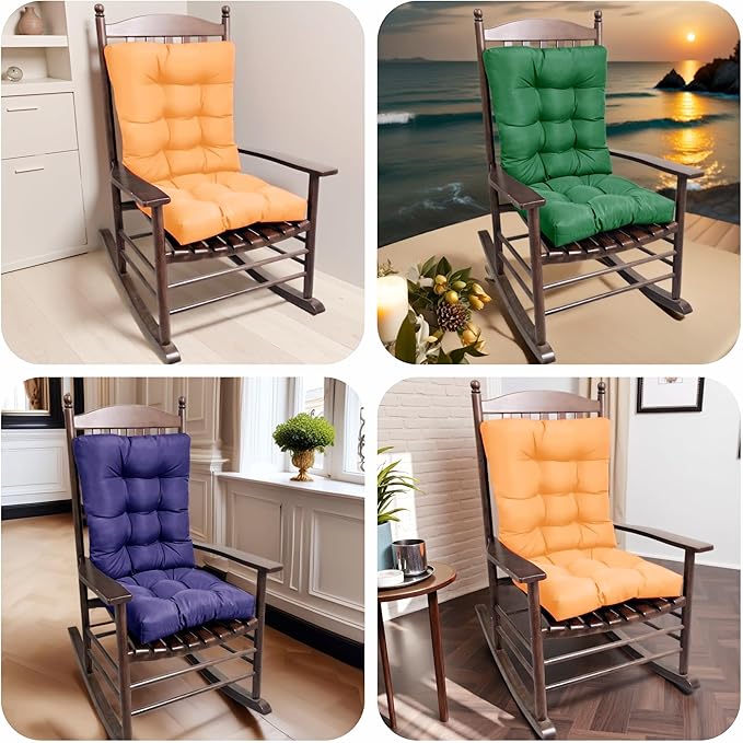 Chair Cushion Set for Rocking Chair, Rocking Chair Cushion, Overstuffed Seat
