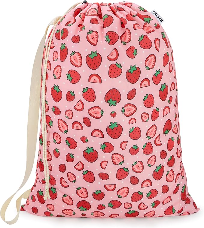Canvas Laundry Bag with shoulder Strap 24"W x 29"H, Large Drawstring Dirty