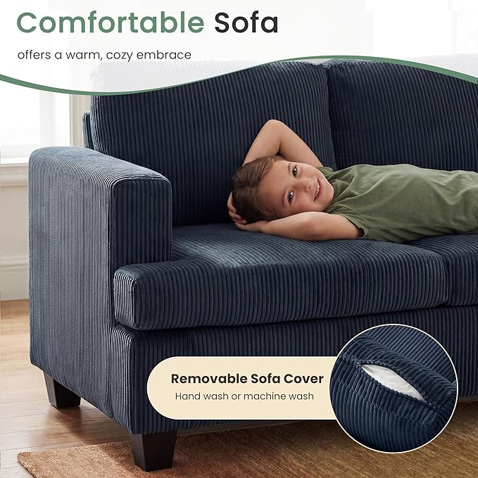 YOUDENOVA 2 Piece Set Comfy Sofa Couch, 3-Seater Sofa * 2