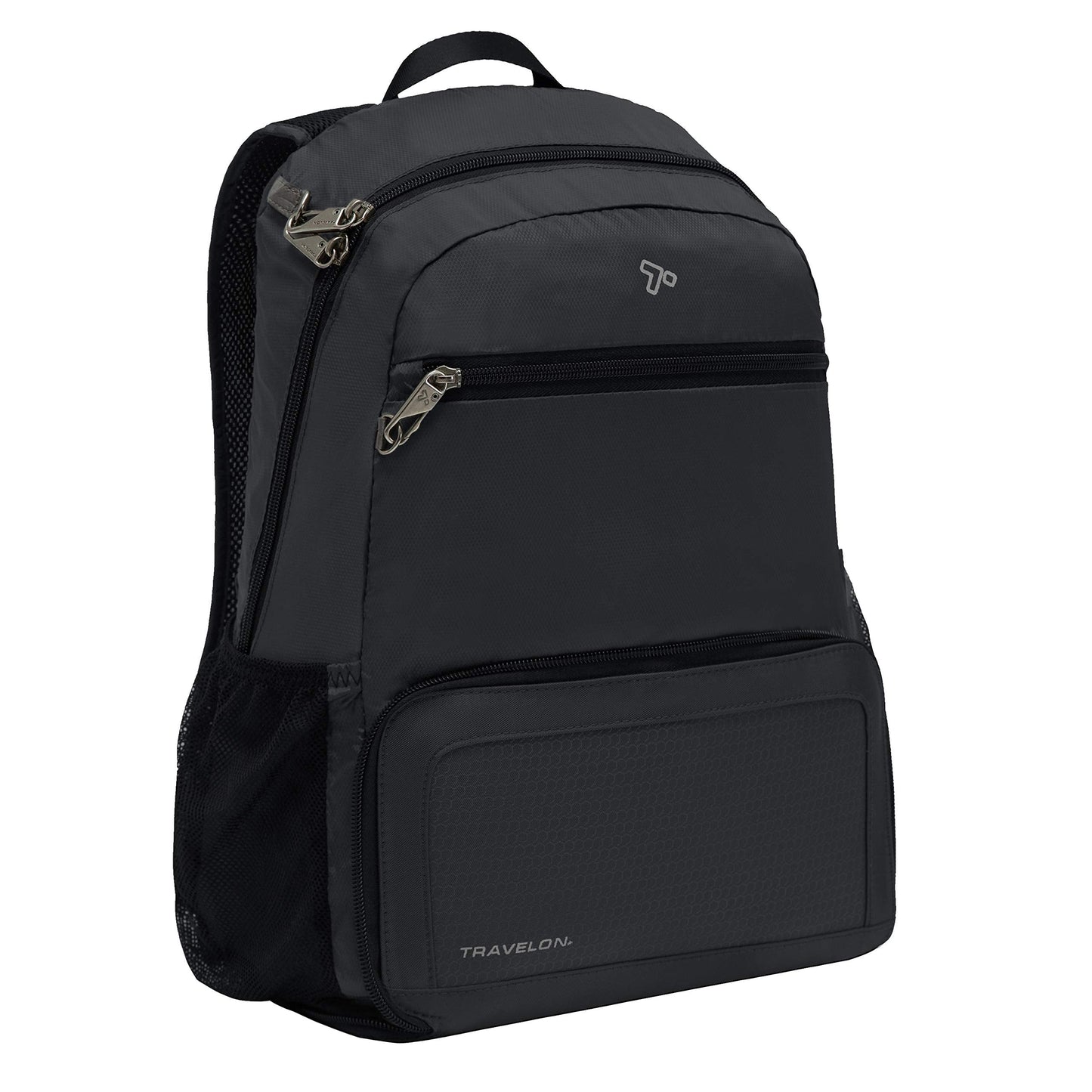 Travelon Anti-theft Packable Backpack Backpack, Black, Open 10.5 x 17 x 6 Packed 10.5 x 6 x 1, Anti-theft Packable Backpack