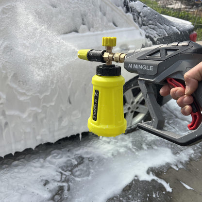 M MINGLE High Pressure Washer Gun with Snow Foam Lance, Compatible with Karcher K2, K3, K4, K5, K6, K7 Hose, 4000 PSI Cannon Foam Blaster Power Washer with 1/4" Quick Connector, 5 Spray Nozzle Tips