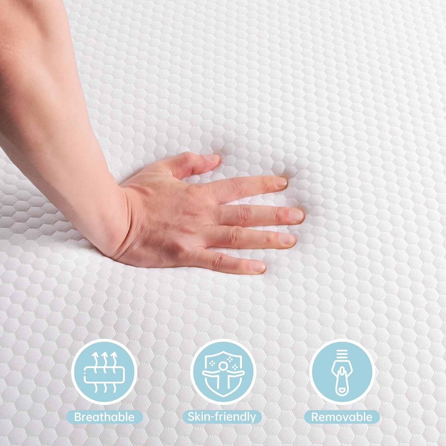 TeQsli Crib Mattress, Memory Foam Toddler Mattress with Breathable Washable Cover, Standard Size Baby Mattresses for Crib: 52 x 27.6 x 4.5 Inch