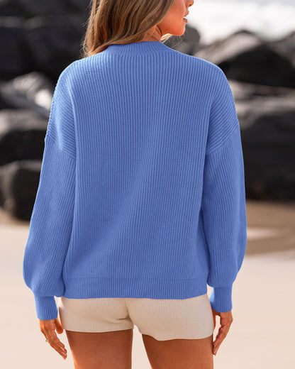 BTFBM Womens Casual Long Sleeve Sweaters Crew Neck Oversized Ribbed Knit Pullover Sweater 2025 Fall Winter Jumper Tops