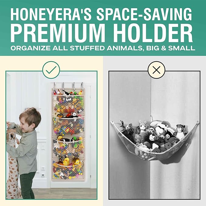 Honeyera The Original Storage for Stuffed Animals, Over Door Organizer for