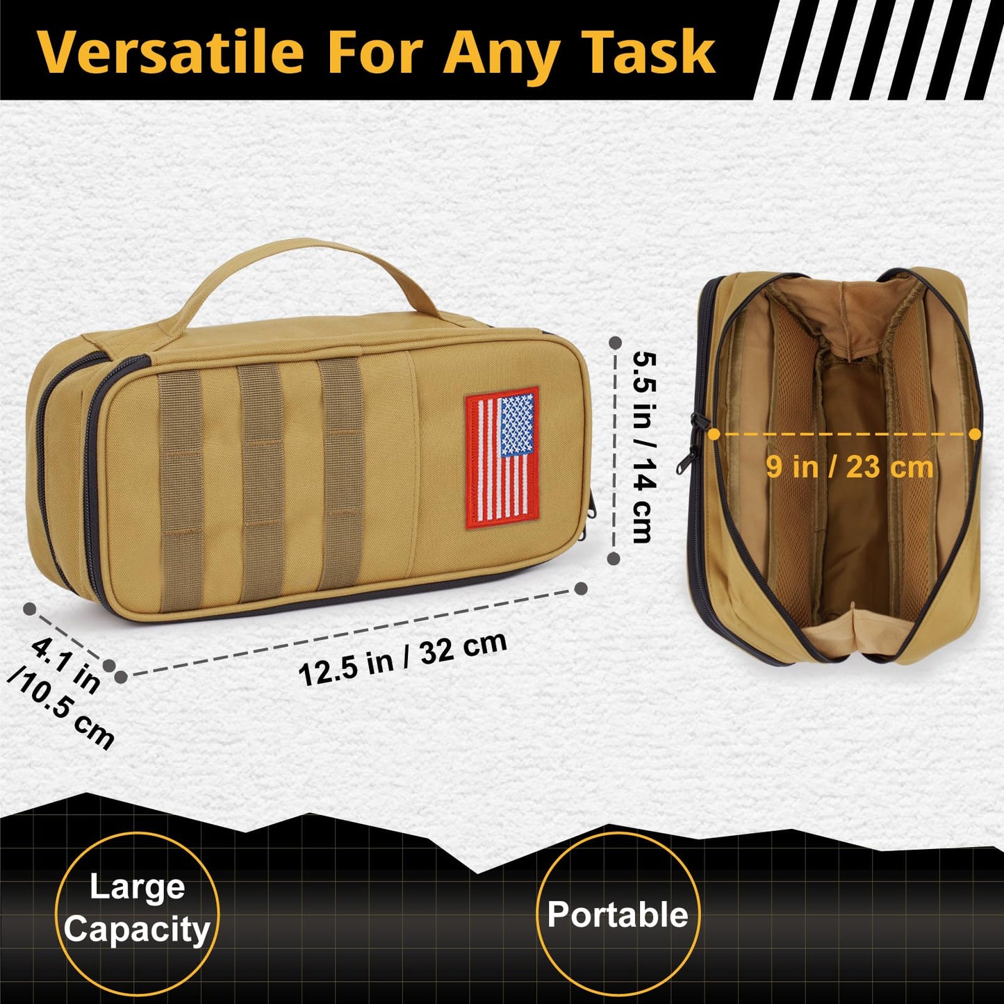 Fathers day Work & On-Site Use | Camo Tactical Tool Pouch, Water Resistant & Heavy Duty Tool Bag with Zipper Handle, Keeps Tools Tidy & Dry, Small Tool Organizer for Repairmen, Carpenters & Handymen